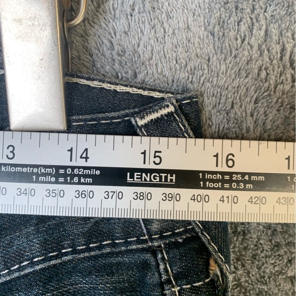 Vintage True Religion Straight Leg Dark Wash Low Rise Jeans Contrast Stitch 31 - Picture 4 of 11